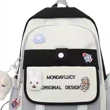 恒源祥 韩版简约时尚 尼龙 双肩包 男女同款情侣款 多色