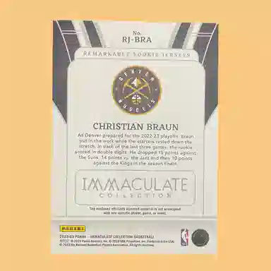 PANINI 2022-23 immaculate rc 8599