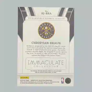 PANINI 2022-23 immaculate rc 8599