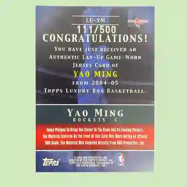 Topps Yao Ming 111500
