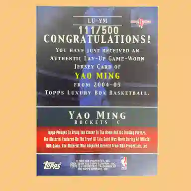 Topps Yao Ming 111500