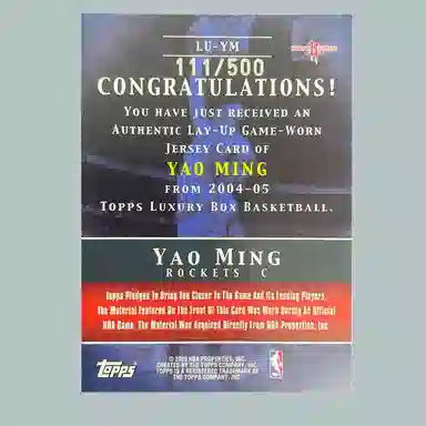 Topps Yao Ming 111500