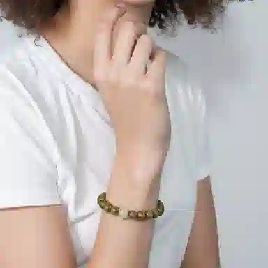 嘉福莱 流光顶珠 莹润清透素雅气质 简约禅意素串 国风校园通勤百搭 金丝檀木 手串 男女同款情侣款