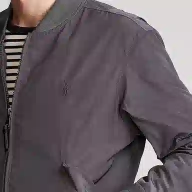 Polo Ralph Lauren FW23 Solid Pony Print Zip Jacket Gray