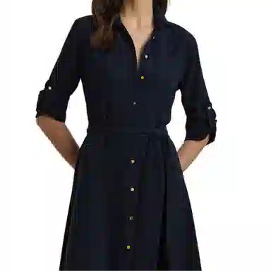Lauren Ralph Lauren Slim Shirt Dress Navy
