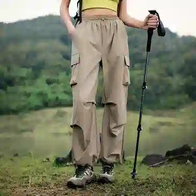 探路者 纯色口袋透气速干休闲裤 女款