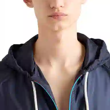 Prada Sport Short Hooded Jacket Blue