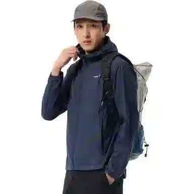 探路者 城市户外系列 纯色拉链连帽百搭 防紫外线透气速干防晒服 男款 藏青色
