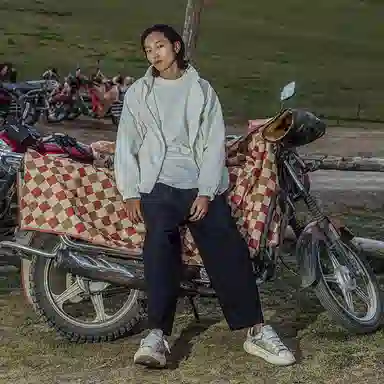 中国李宁 花卉立领宽松夹克外套 男女同款 白色