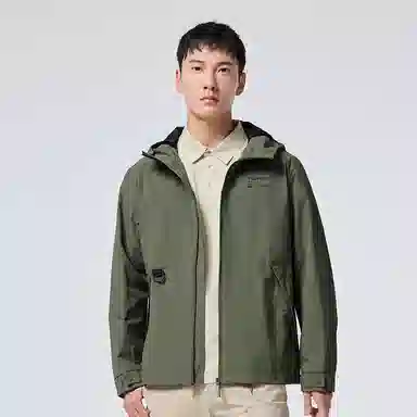 探路者 纯色连帽拉链夹克外套 男款