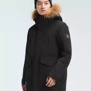 探路者 耐磨保暖防风羽绒服 男款 黑色