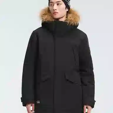 探路者 耐磨保暖防风羽绒服 男款 黑色