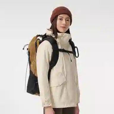 探路者  运动休闲简约纯色  防水防风保暖冲锋衣 女款 米色