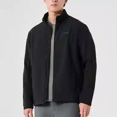 探路者 简约舒适休闲百搭纯色夹克外套 男款 黑色