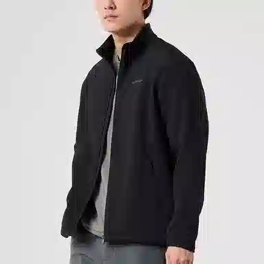 探路者 简约舒适休闲百搭纯色夹克外套 男款 黑色