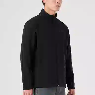 探路者 简约舒适休闲百搭纯色夹克外套 男款 黑色