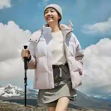 探路者 旅行户外系列 防泼水连帽长袖羽绒服 女款