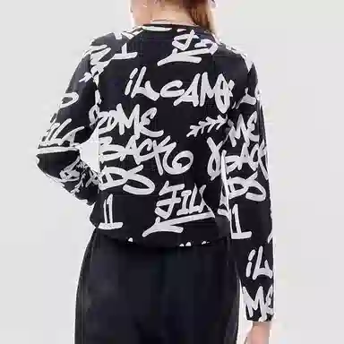FILA FUSION Baseball Graffiti Print Long Sleeve Tee