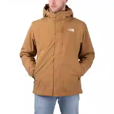 The North Face Logo Print Hoodie Jacket Brown
