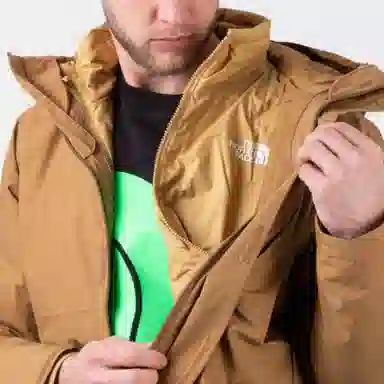 The North Face Logo Print Hoodie Jacket Brown