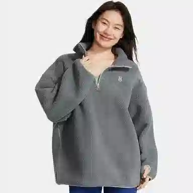 Victoria's Secret PINK Half-Zip Pullover Hoodie Gray