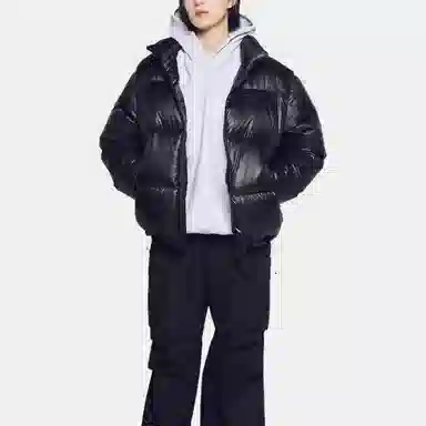 acme de la vie ADLV FW24 Logo Zip-Up Down Jacket Black