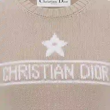 DIOR SS25 Embroidered Cashmere Sweater Khaki