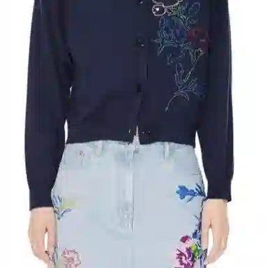 KENZO Drawn Flowers' Embroidered Cardigan