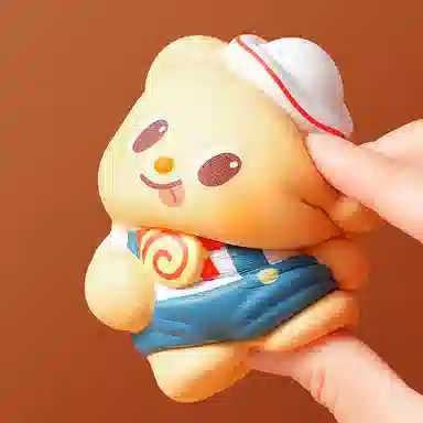 九木杂物社 黄油小熊 甜品系列 捏捏乐解压玩具慢回弹摆件可爱  盲盒类 单个盲盒