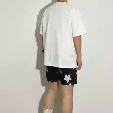 美式高街潮牌速干透气星星字母满印运动三分四分裤设计感小众百搭篮球裤 男女同款