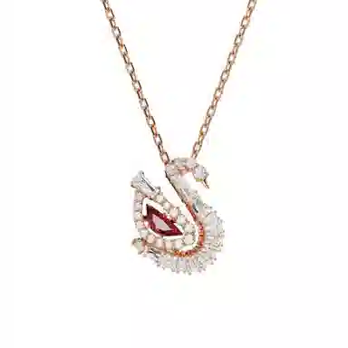 Swarovski Swan Necklace Red