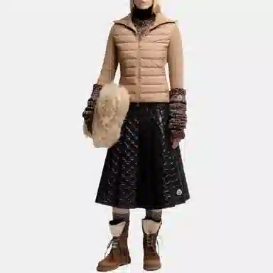 Moncler Padded Corduroy Padded Wool Zip-Up Cardigan