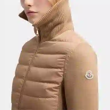 Moncler Padded Corduroy Padded Wool Zip-Up Cardigan