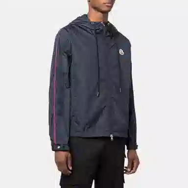 Moncler SS22 Logo Patch Hoodie Jacket Blue