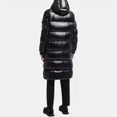 Moncler Hanoverian Hooded Square-Quilted Long Down Jacket