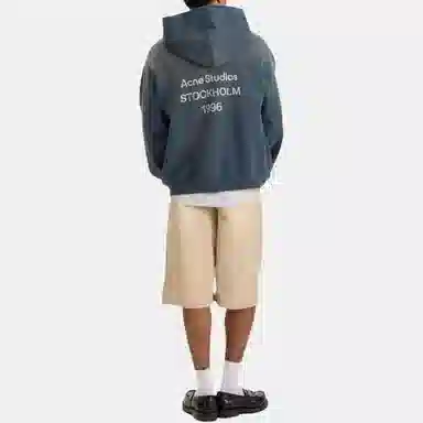Acne Studios Back Logo Hoodie Navy