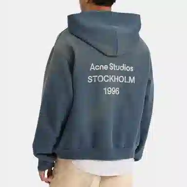 Acne Studios Back Logo Hoodie Navy