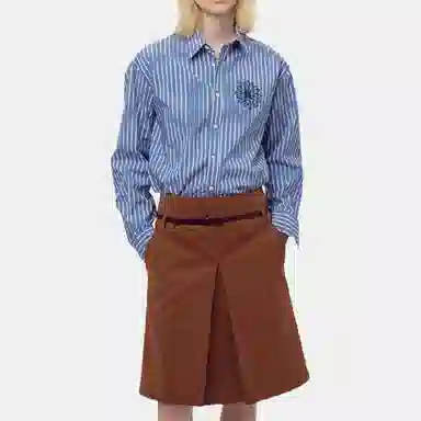 MARDI MERCREDI FW25 COTTON SHIRT STRIPE_BLUE NAVY