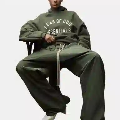 Fear of God Essentials Fleece Hoodie Military