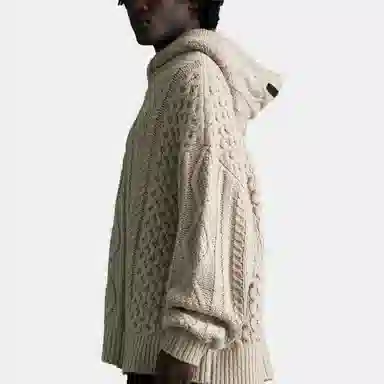 Fear of God Essentials Cable Knit Hoodie Silver Cloud