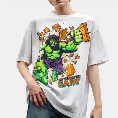 SAINT M FW25 T-Shirt Green Hulk Print