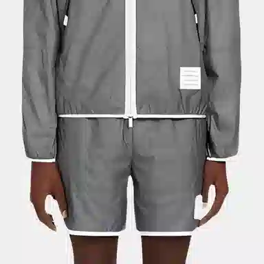 Thom Browne Quilted Nylon Jacket Silver