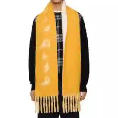 Burberry Alpaca Wool Scarf Yellow