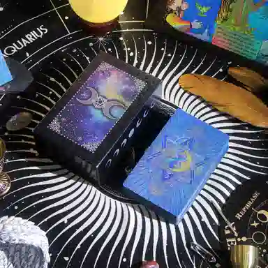 迪爱歪 塔罗牌韦特金箔塔罗卡游娱乐防水耐塑料 其他桌游