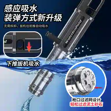 贝贝家 水豹电动连发喷水加特林 高压呲水 精致美观 枪型玩具