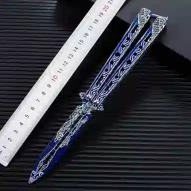 悦米乐 蝴蝶刀高高颜值折刀 精致炫酷 成品模型
