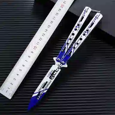 悦米乐 蝴蝶刀高高颜值折刀 精致炫酷 成品模型