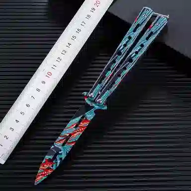 悦米乐 蝴蝶刀高高颜值折刀 精致炫酷 成品模型