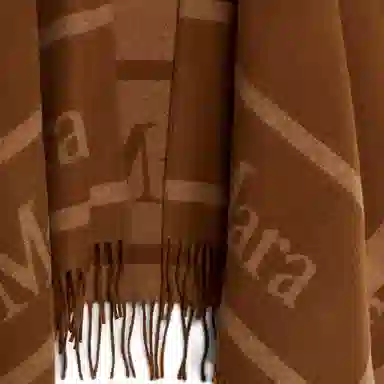 MaxMara Hilde Jacquard Logo-Decorated Wool Poncho Logo