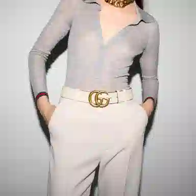 Gucci Double G Belt White